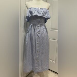 ❄️H&M Women’s Cotton Button Up Pockets Summer Midi Dress, Size 6